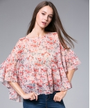 Flowers Printed silk Chiffon top